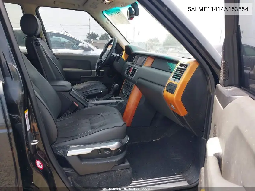 2004 Land Rover Range Rover Hse VIN: SALME11414A153554 Lot: 42581943