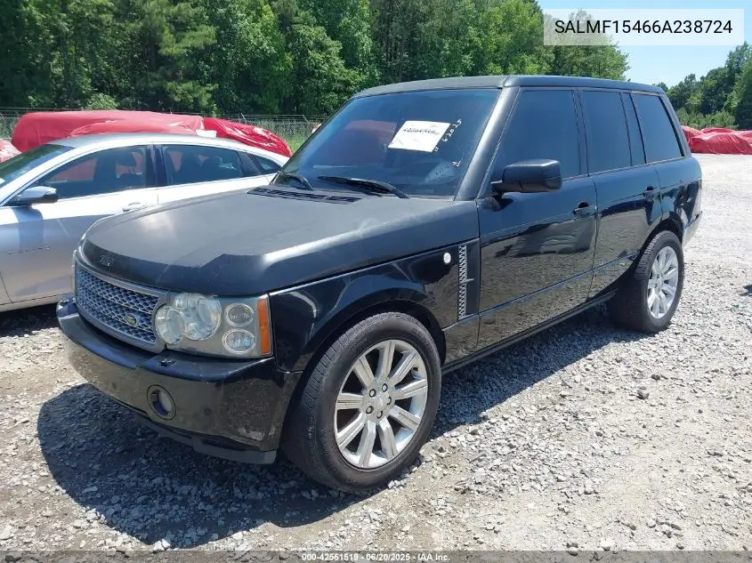 2006 Land Rover Range Rover Hse VIN: SALMF15466A238724 Lot: 42561519