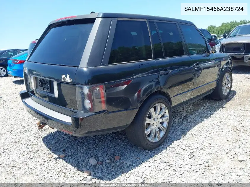 2006 Land Rover Range Rover Hse VIN: SALMF15466A238724 Lot: 42561519