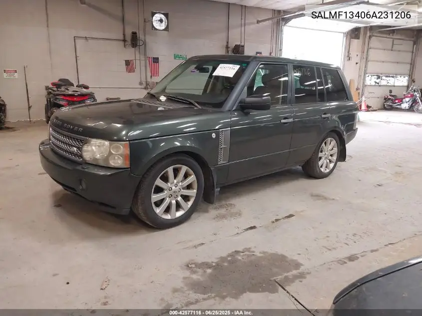 2006 Land Rover Range Rover Supercharged VIN: SALMF13406A231206 Lot: 42577116