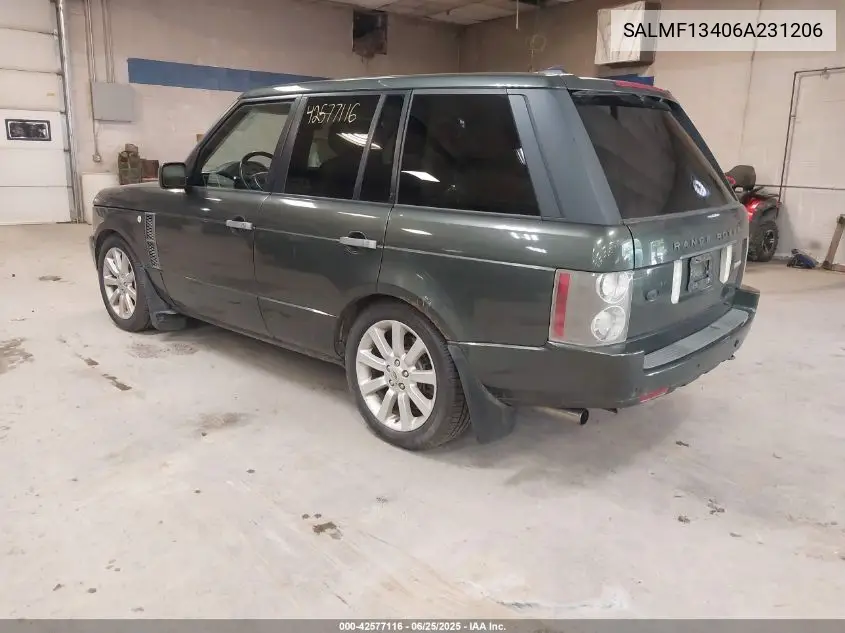 2006 Land Rover Range Rover Supercharged VIN: SALMF13406A231206 Lot: 42577116