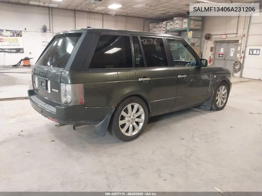 2006 Land Rover Range Rover Supercharged VIN: SALMF13406A231206 Lot: 42577116