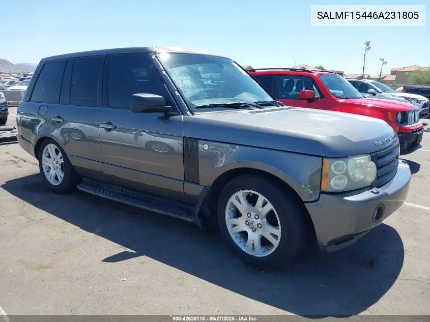 2006 Land Rover Range Rover Hse VIN: SALMF15446A231805 Lot: 42620115