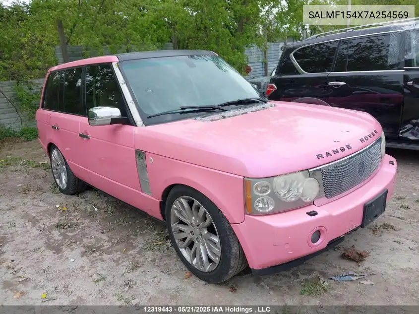 2007 Land Rover Range Rover Hse VIN: SALMF154X7A254569 Lot: 12319443