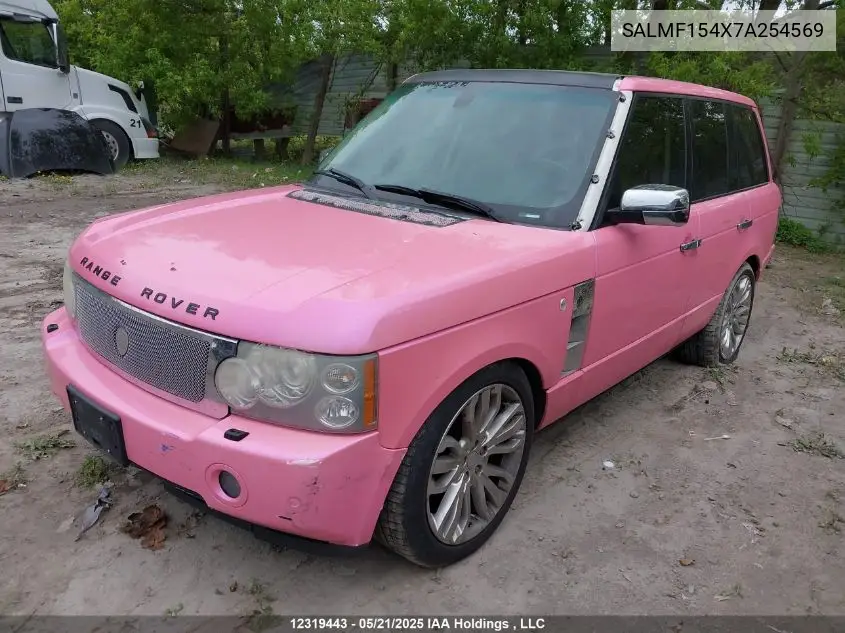 2007 Land Rover Range Rover Hse VIN: SALMF154X7A254569 Lot: 12319443