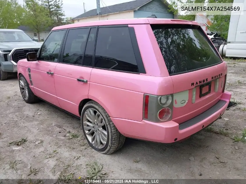 2007 Land Rover Range Rover Hse VIN: SALMF154X7A254569 Lot: 12319443