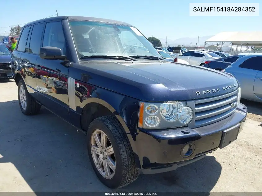 2008 Land Rover Range Rover Hse VIN: SALMF15418A284352 Lot: 42507443