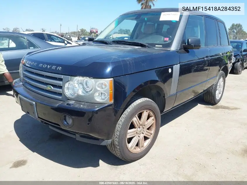 2008 Land Rover Range Rover Hse VIN: SALMF15418A284352 Lot: 42507443