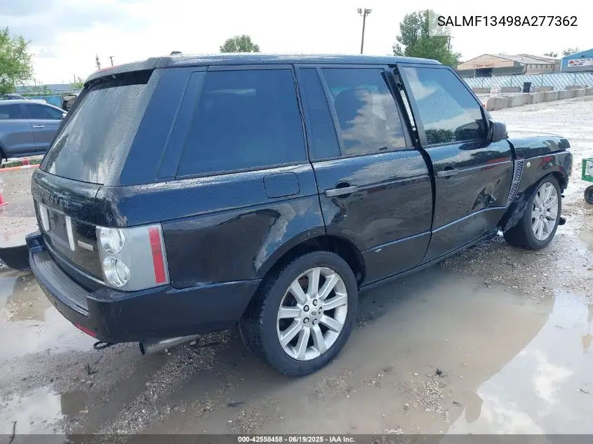 2008 Land Rover Range Rover Supercharged VIN: SALMF13498A277362 Lot: 42558458