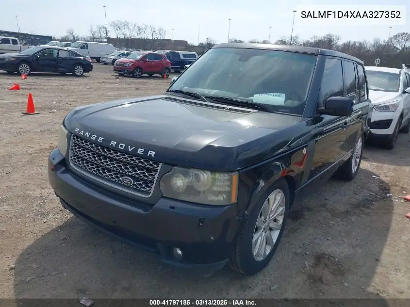 2010 Land Rover Range Rover Hse VIN: SALMF1D4XAA327352 Lot: 41797185