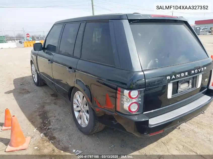2010 Land Rover Range Rover Hse VIN: SALMF1D4XAA327352 Lot: 41797185