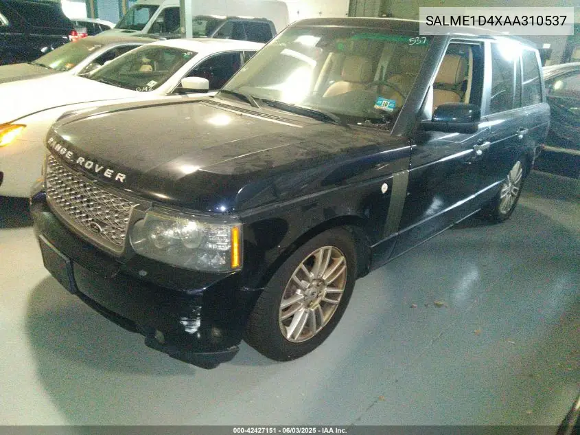 2010 Land Rover Range Rover Hse VIN: SALME1D4XAA310537 Lot: 42427151