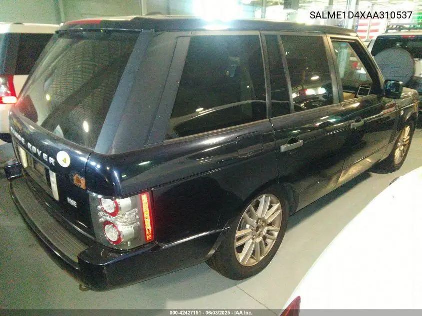 2010 Land Rover Range Rover Hse VIN: SALME1D4XAA310537 Lot: 42427151