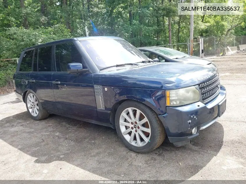 2011 Land Rover Range Rover Supercharged VIN: SALMF1E40BA335637 Lot: 42467213