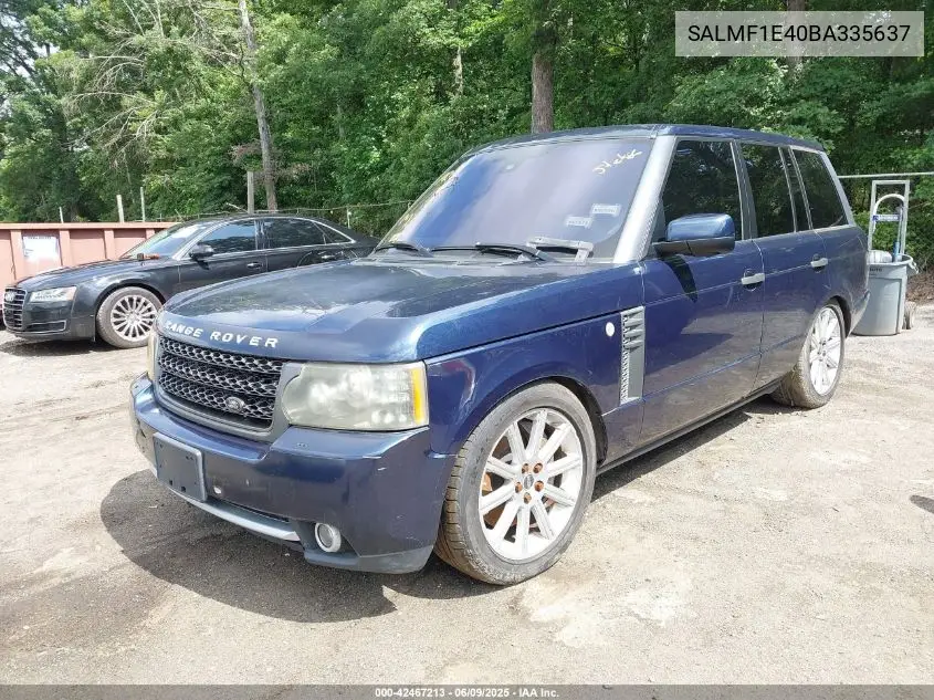 2011 Land Rover Range Rover Supercharged VIN: SALMF1E40BA335637 Lot: 42467213