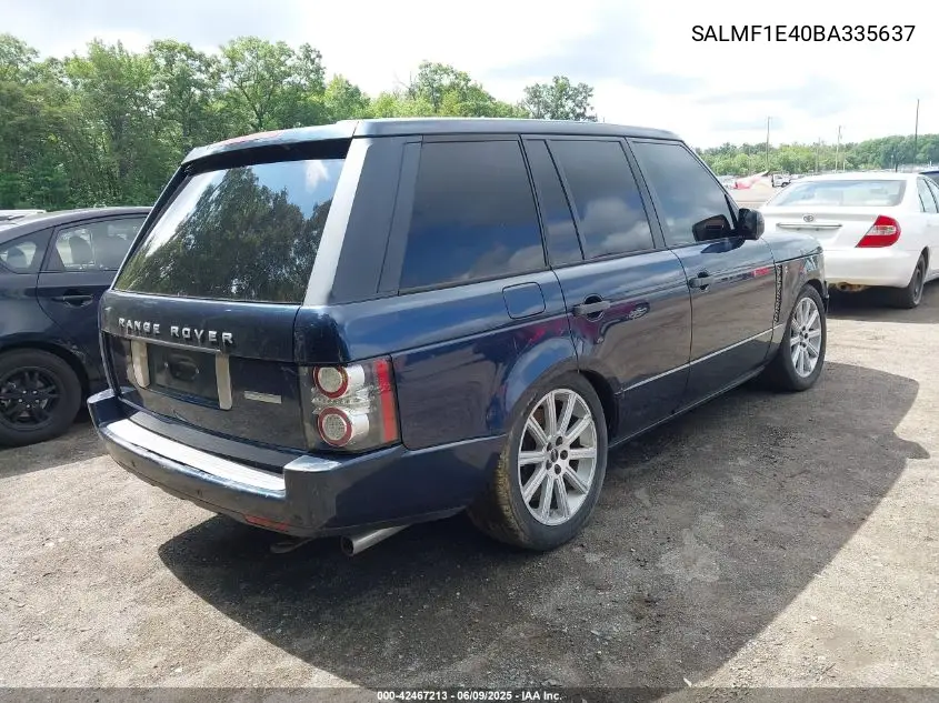 2011 Land Rover Range Rover Supercharged VIN: SALMF1E40BA335637 Lot: 42467213