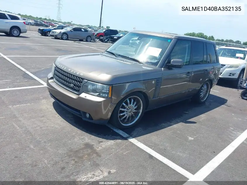2011 Land Rover Range Rover Hse VIN: SALME1D40BA352135 Lot: 42544691