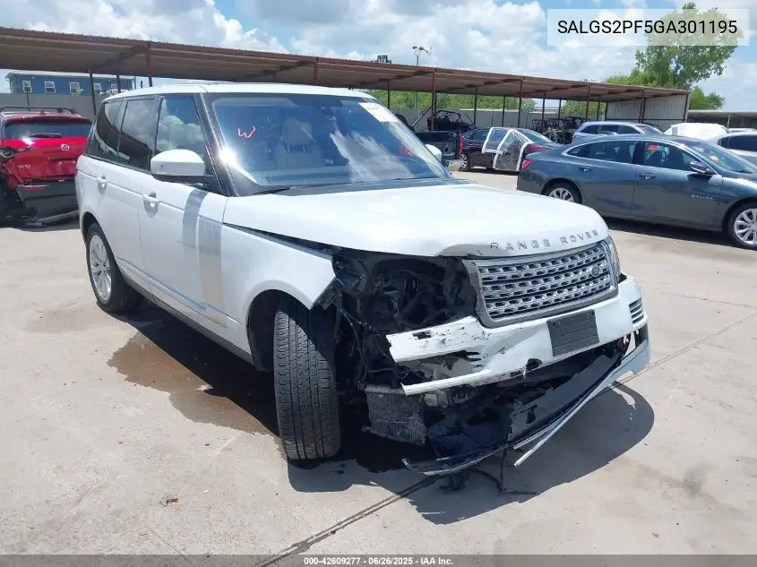 2016 Land Rover Range Rover 3.0L V6 Supercharged Hse VIN: SALGS2PF5GA301195 Lot: 42609277