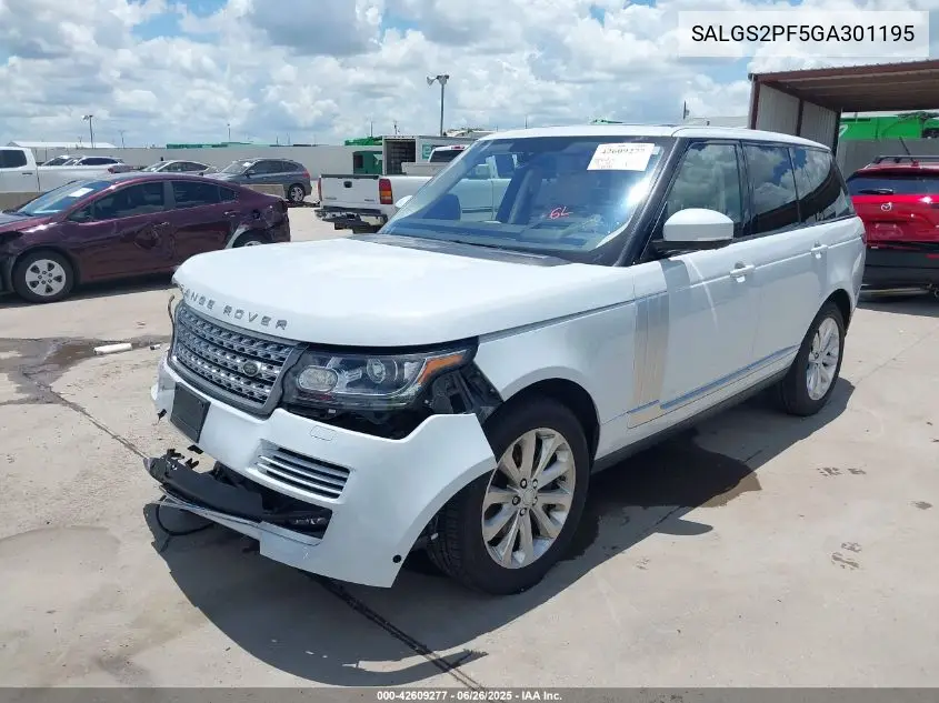 2016 Land Rover Range Rover 3.0L V6 Supercharged Hse VIN: SALGS2PF5GA301195 Lot: 42609277