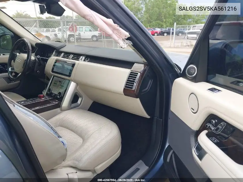 2019 Land Rover Range Rover 3.0L V6 Supercharged Hse VIN: SALGS2SV5KA561216 Lot: 42567954