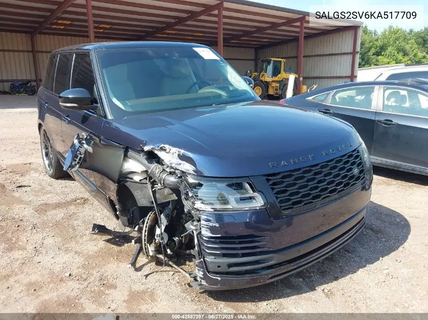 2019 Land Rover Range Rover 3.0L V6 Supercharged Hse VIN: SALGS2SV6KA517709 Lot: 42587397