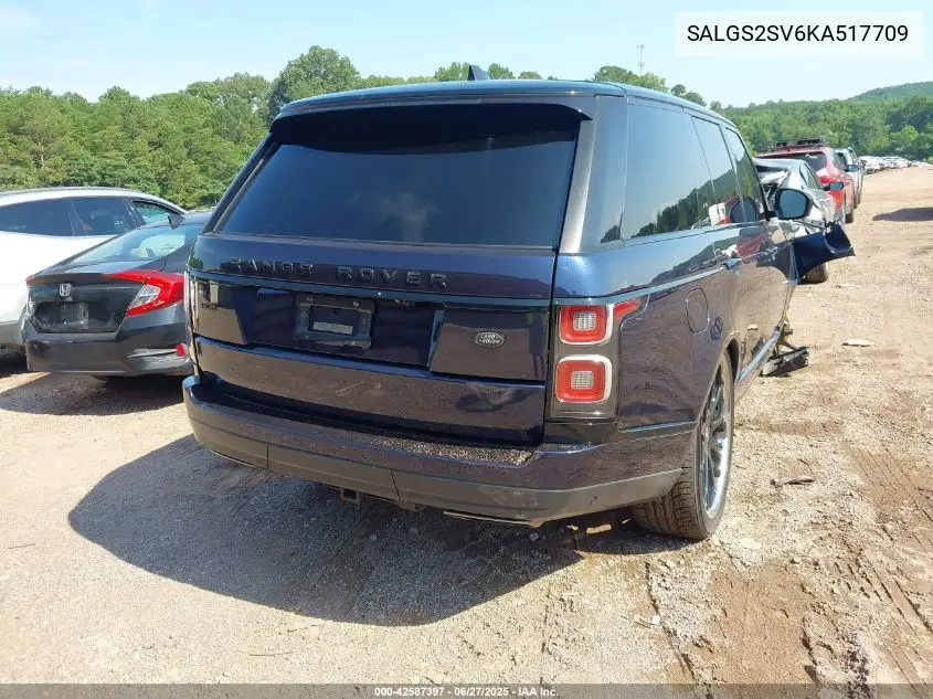 2019 Land Rover Range Rover 3.0L V6 Supercharged Hse VIN: SALGS2SV6KA517709 Lot: 42587397
