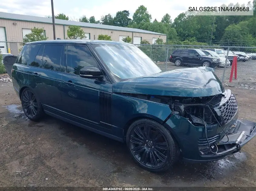 2022 Land Rover Range Rover P525 Westminster VIN: SALGS2SE1NA469668 Lot: 42452702