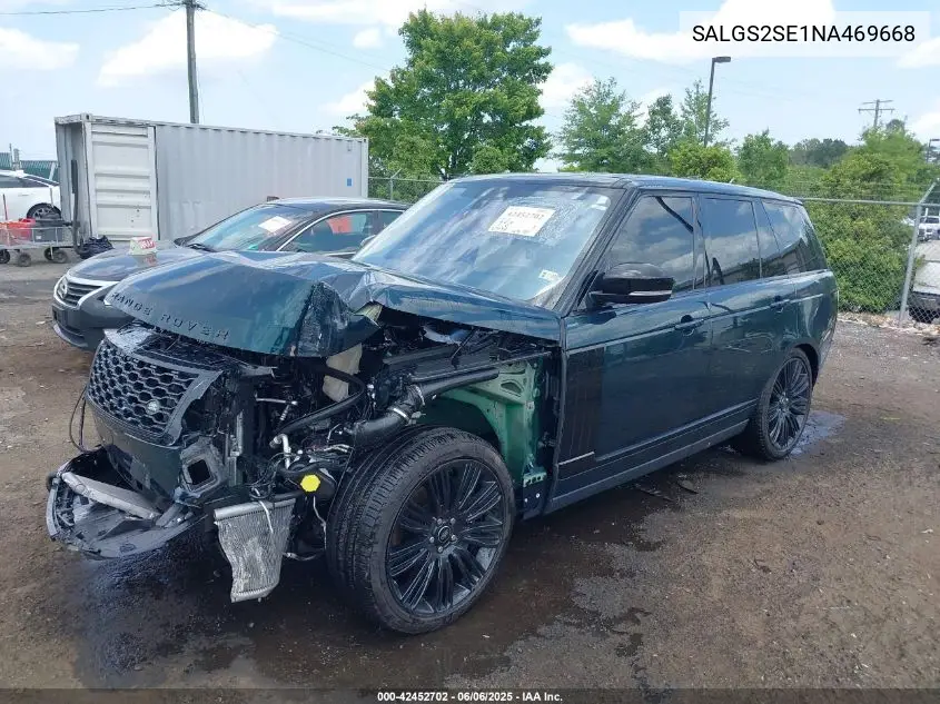 2022 Land Rover Range Rover P525 Westminster VIN: SALGS2SE1NA469668 Lot: 42452702