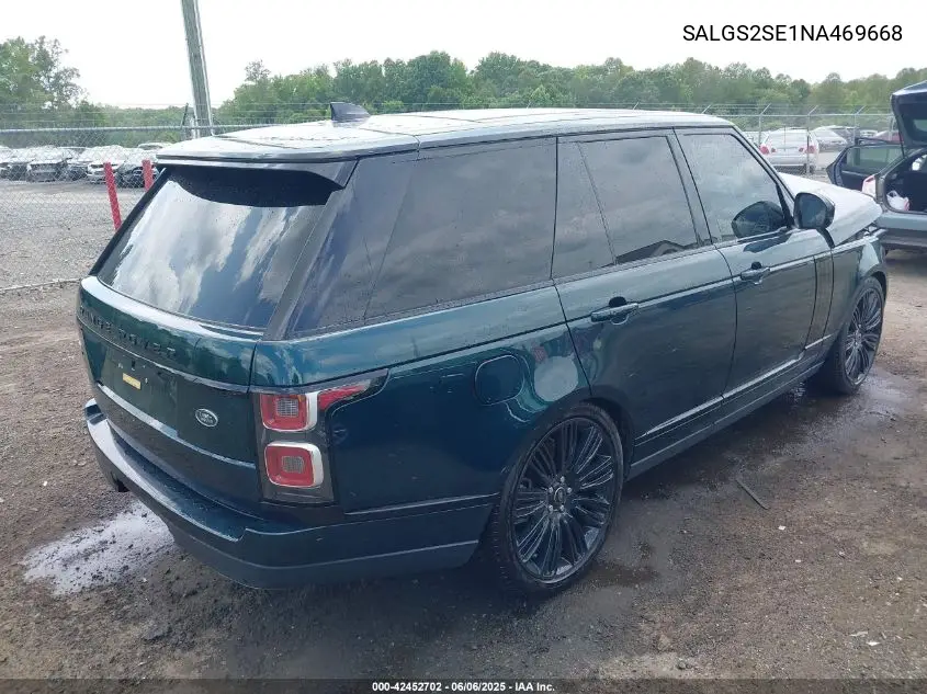 2022 Land Rover Range Rover P525 Westminster VIN: SALGS2SE1NA469668 Lot: 42452702
