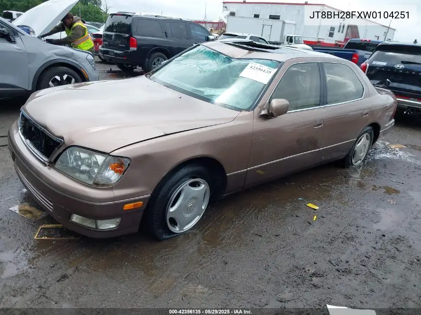 1998 Lexus Ls 400 VIN: JT8BH28FXW0104251 Lot: 42356135