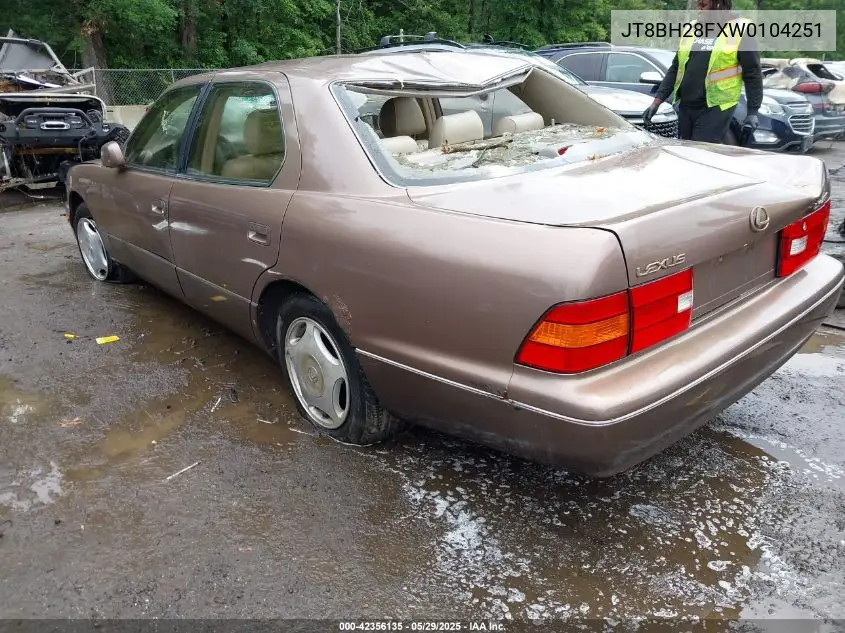 1998 Lexus Ls 400 VIN: JT8BH28FXW0104251 Lot: 42356135