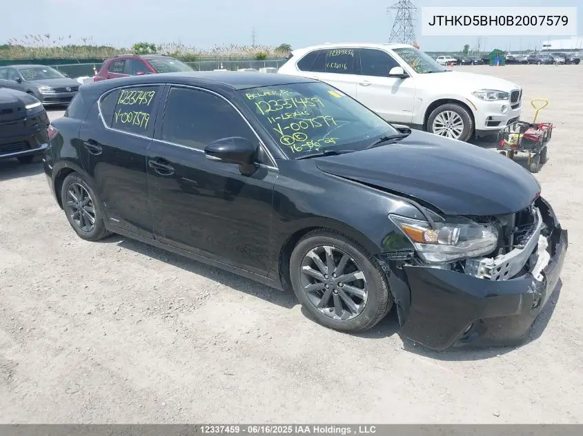 2011 Lexus Ct VIN: JTHKD5BH0B2007579 Lot: 12337459