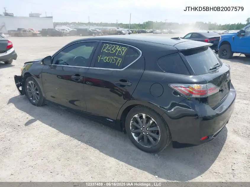 2011 Lexus Ct VIN: JTHKD5BH0B2007579 Lot: 12337459