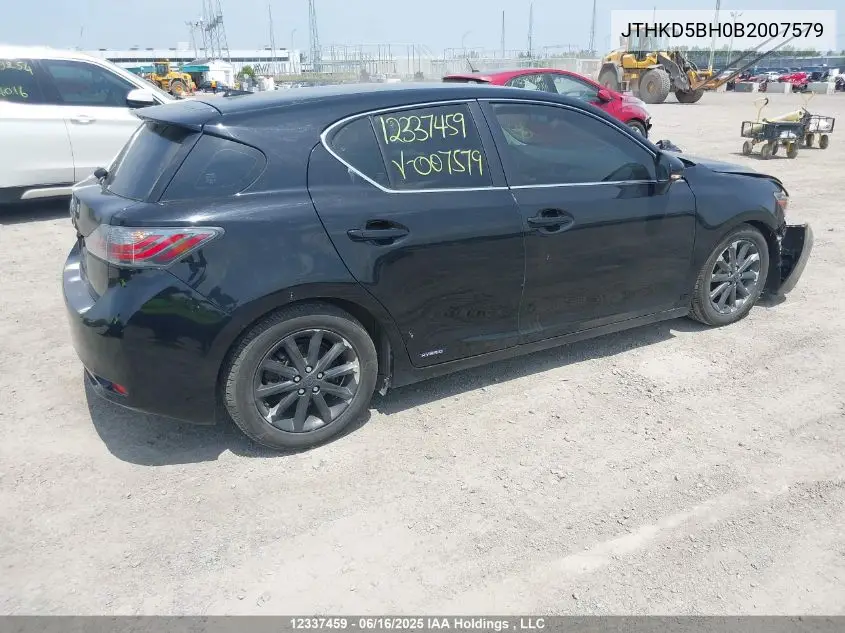 2011 Lexus Ct VIN: JTHKD5BH0B2007579 Lot: 12337459