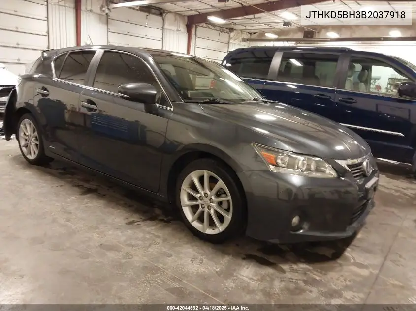 2011 Lexus Ct 200H Premium VIN: JTHKD5BH3B2037918 Lot: 42044592