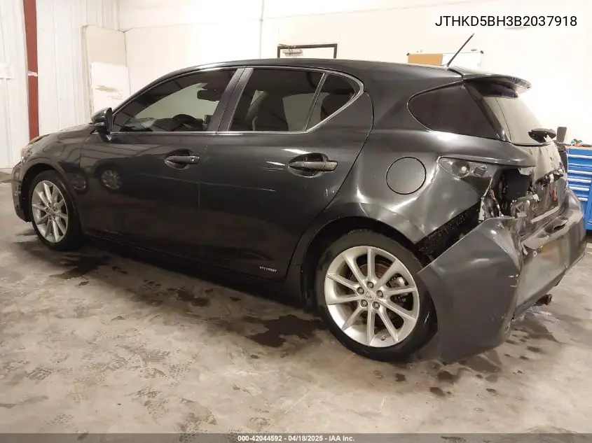 2011 Lexus Ct 200H Premium VIN: JTHKD5BH3B2037918 Lot: 42044592