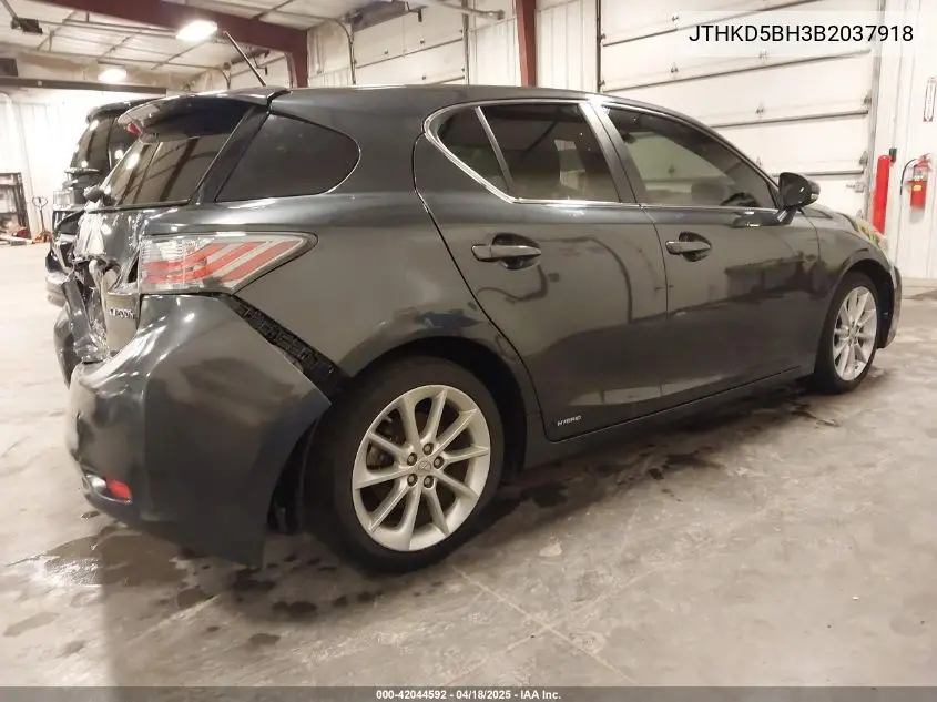 2011 Lexus Ct 200H Premium VIN: JTHKD5BH3B2037918 Lot: 42044592