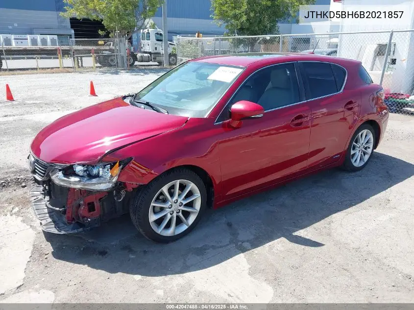 2011 Lexus Ct 200H Premium VIN: JTHKD5BH6B2021857 Lot: 42047488