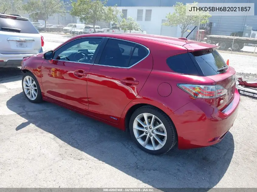 2011 Lexus Ct 200H Premium VIN: JTHKD5BH6B2021857 Lot: 42047488