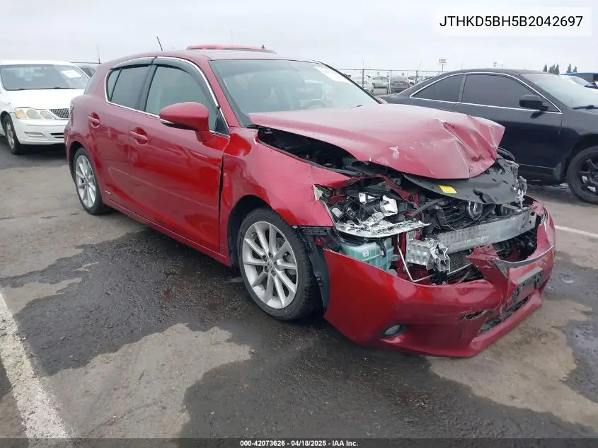 2011 Lexus Ct 200H Premium VIN: JTHKD5BH5B2042697 Lot: 42073626