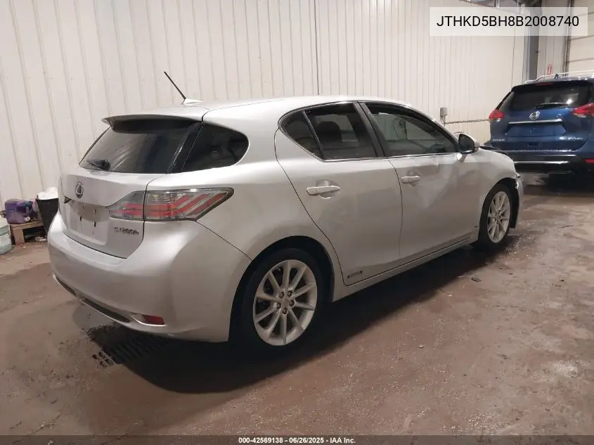 2011 Lexus Ct 200 VIN: JTHKD5BH8B2008740 Lot: 42569138