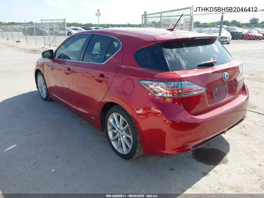 2011 Lexus Ct 200H Premium VIN: JTHKD5BH5B2046412 Lot: 42608511