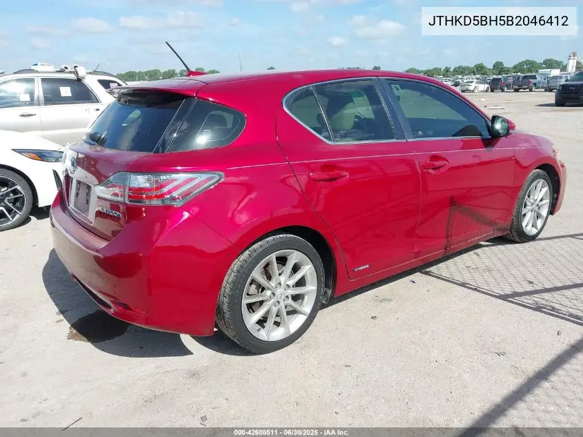 2011 Lexus Ct 200H Premium VIN: JTHKD5BH5B2046412 Lot: 42608511