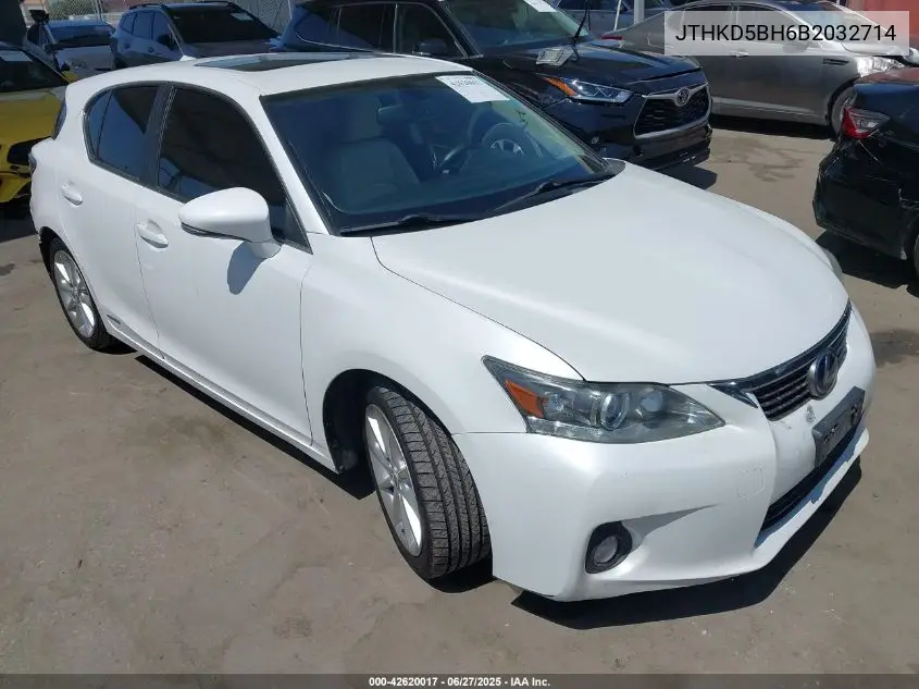 2011 Lexus Ct 200H Premium VIN: JTHKD5BH6B2032714 Lot: 42620017