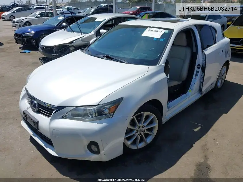 2011 Lexus Ct 200H Premium VIN: JTHKD5BH6B2032714 Lot: 42620017
