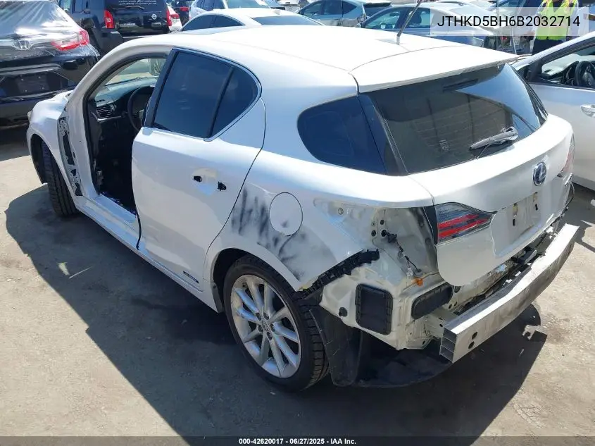 2011 Lexus Ct 200H Premium VIN: JTHKD5BH6B2032714 Lot: 42620017