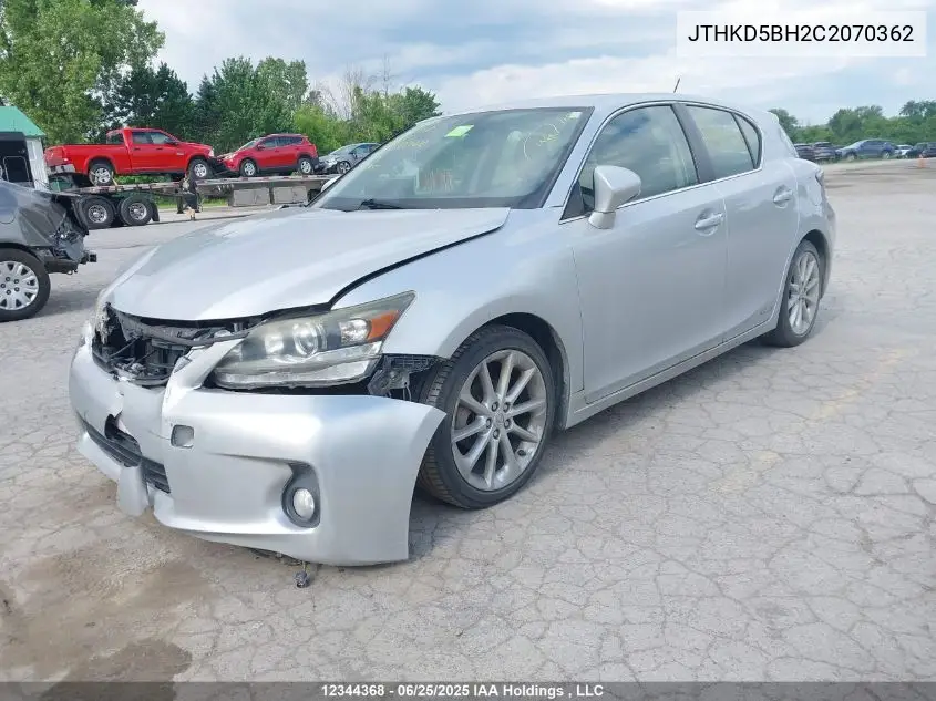 2012 Lexus Ct VIN: JTHKD5BH2C2070362 Lot: 12344368