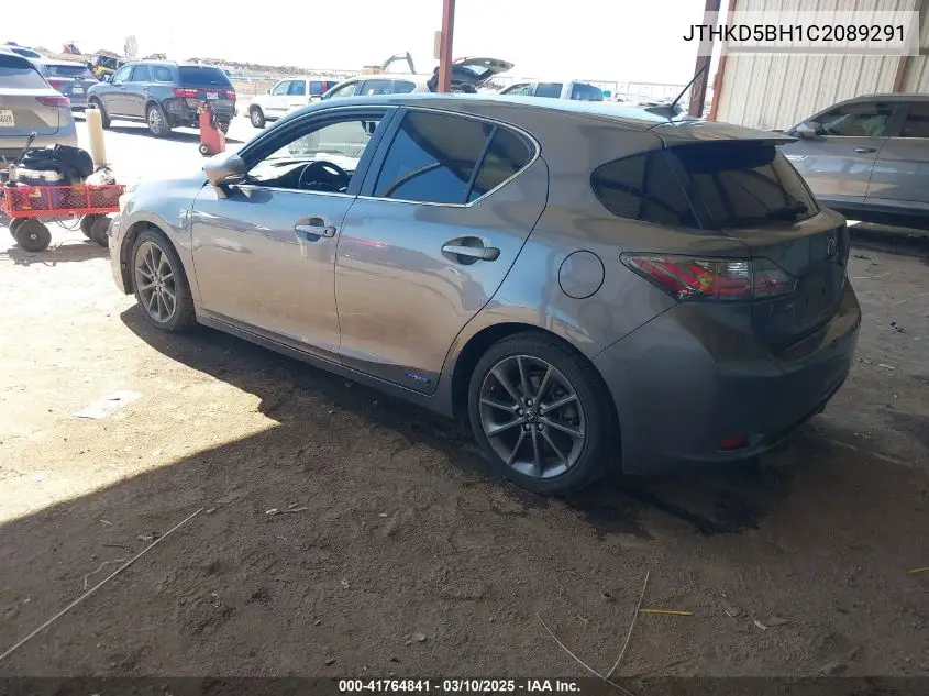 2012 Lexus Ct 200H Premium VIN: JTHKD5BH1C2089291 Lot: 41764841