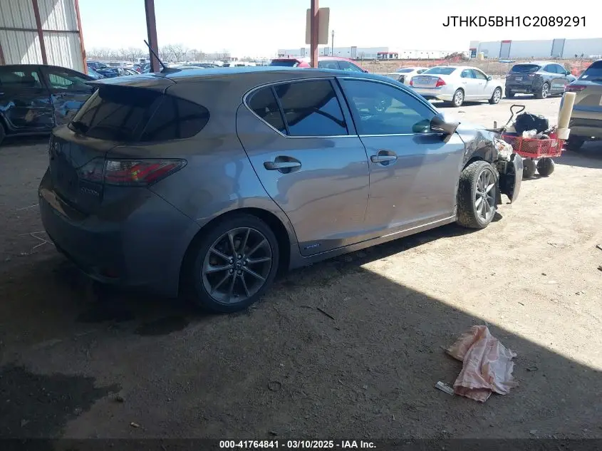 2012 Lexus Ct 200H Premium VIN: JTHKD5BH1C2089291 Lot: 41764841