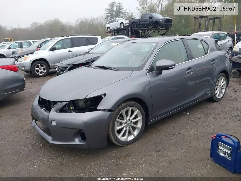 2012 Lexus Ct 200H Premium VIN: JTHKD5BH9C2106967 Lot: 42085137